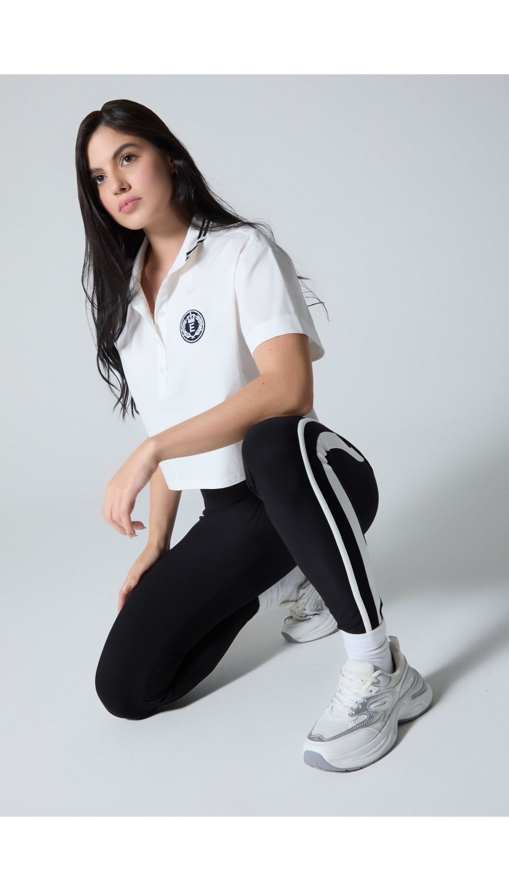Legging tiro alto con franja lateral para mujer