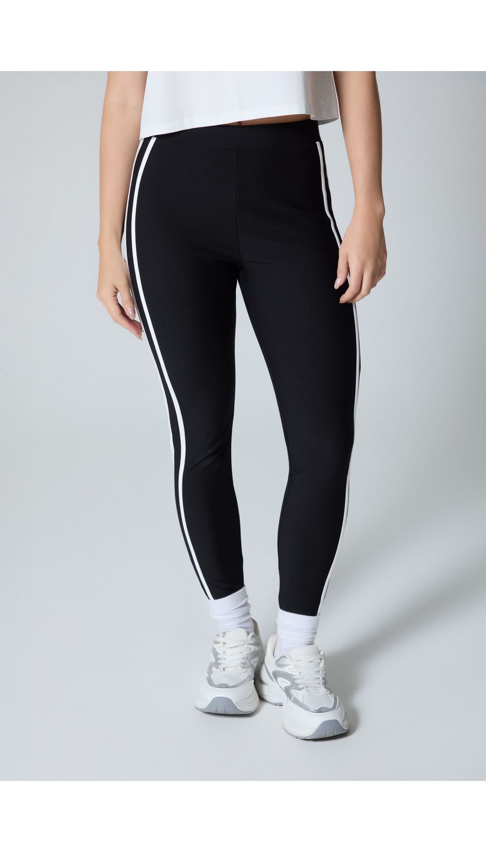 Legging tiro alto con franja lateral para mujer