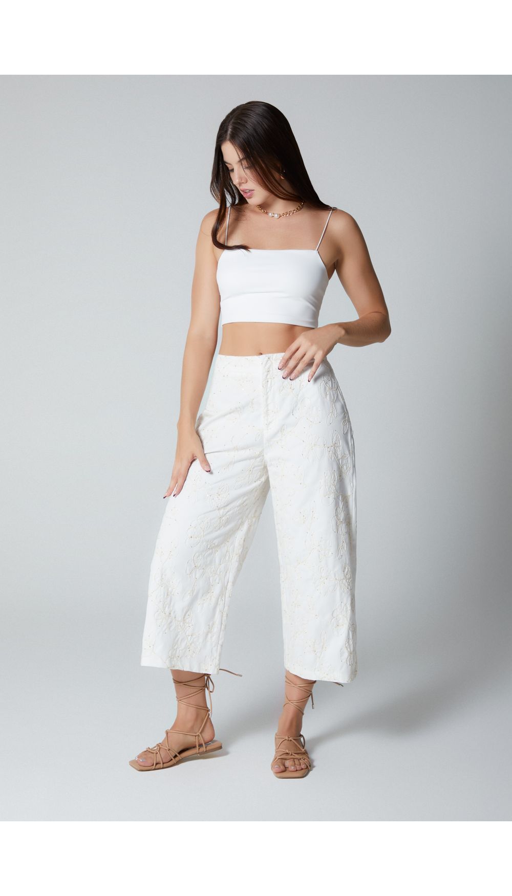 Pantalon para mujer tiro alto culotte