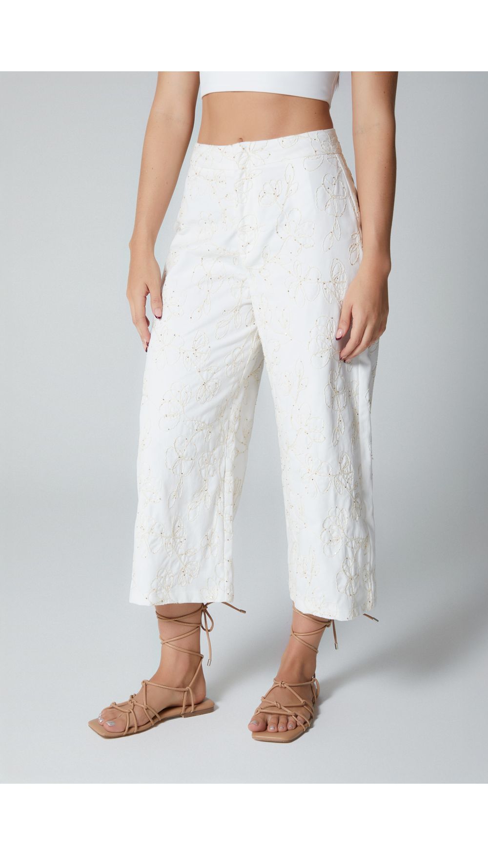 Pantalon para mujer tiro alto culotte