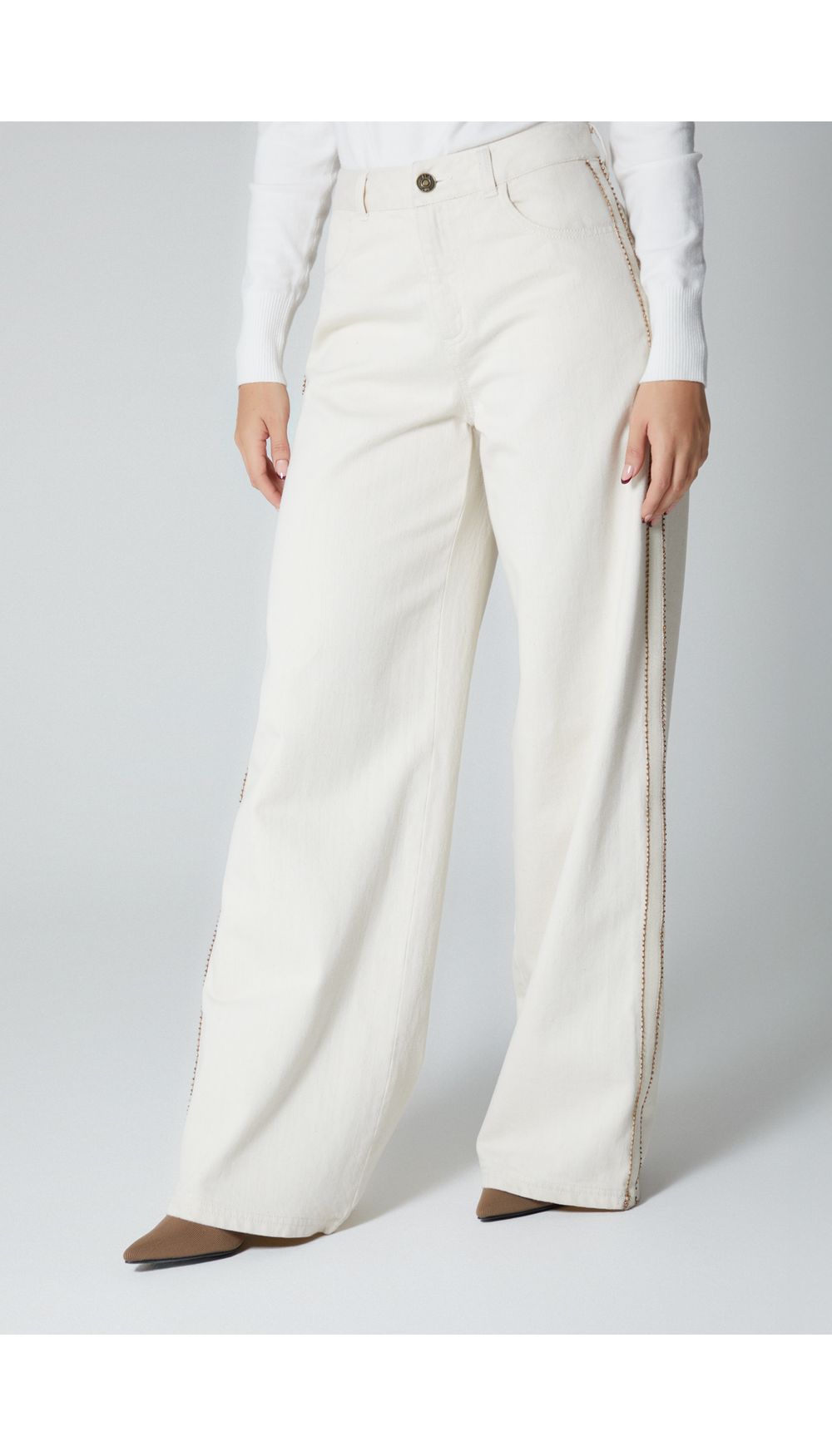 Jean para mujer tiro alto palazo