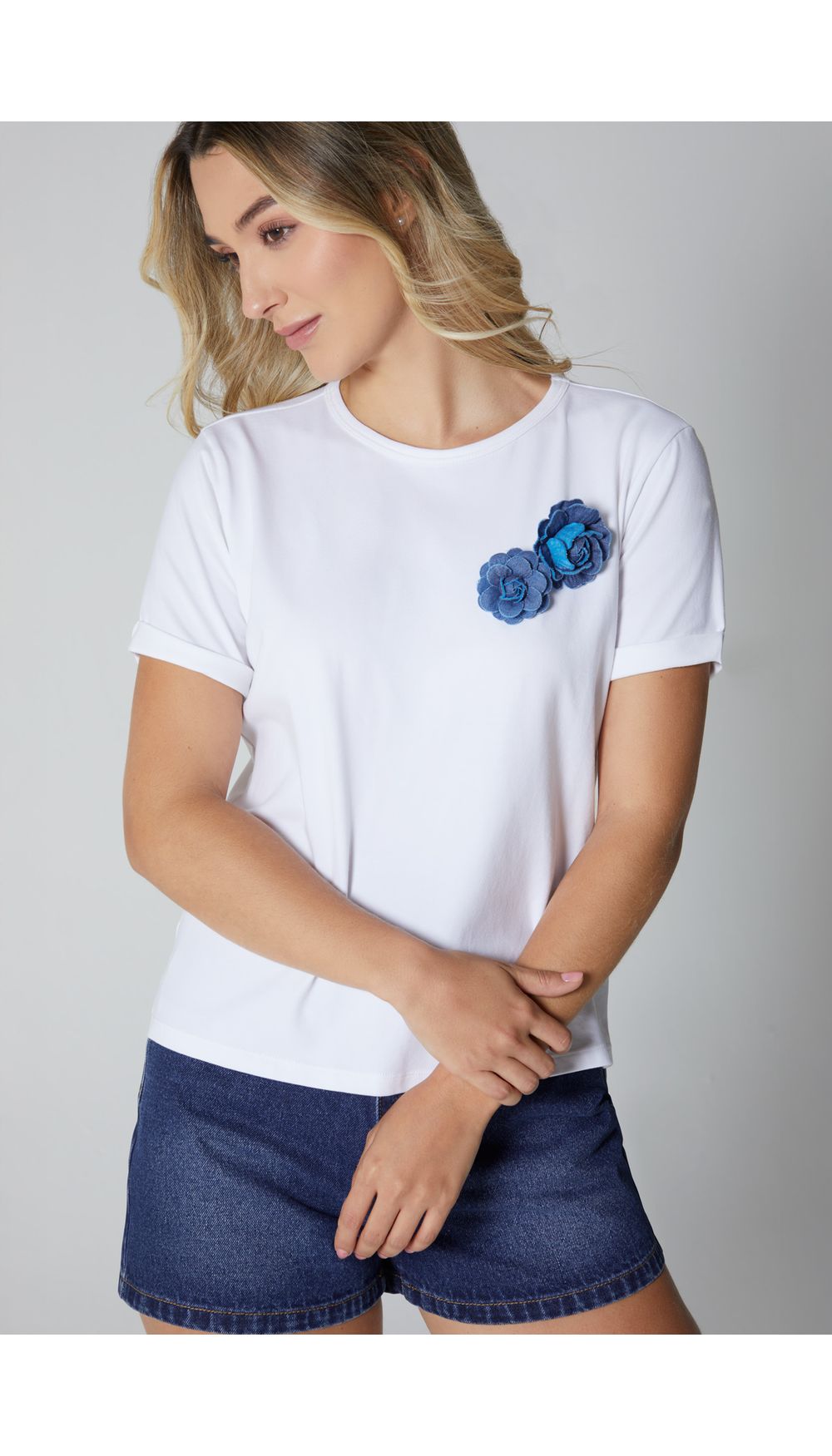 Camiseta dama manga corta con guardapolvo
