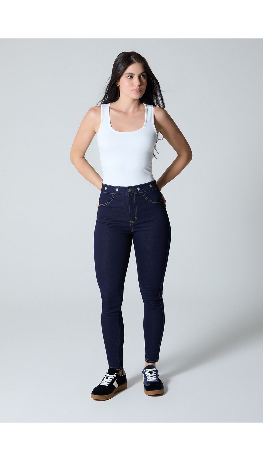 Jean para mujer tiro alto skinny