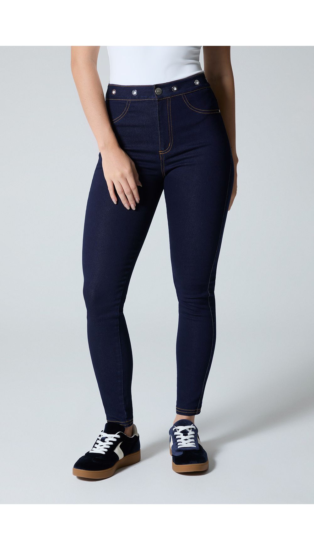 Jean para mujer tiro alto skinny