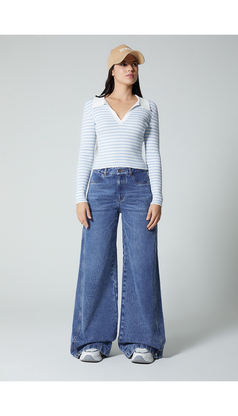 Jean para mujer tiro alto palazzo