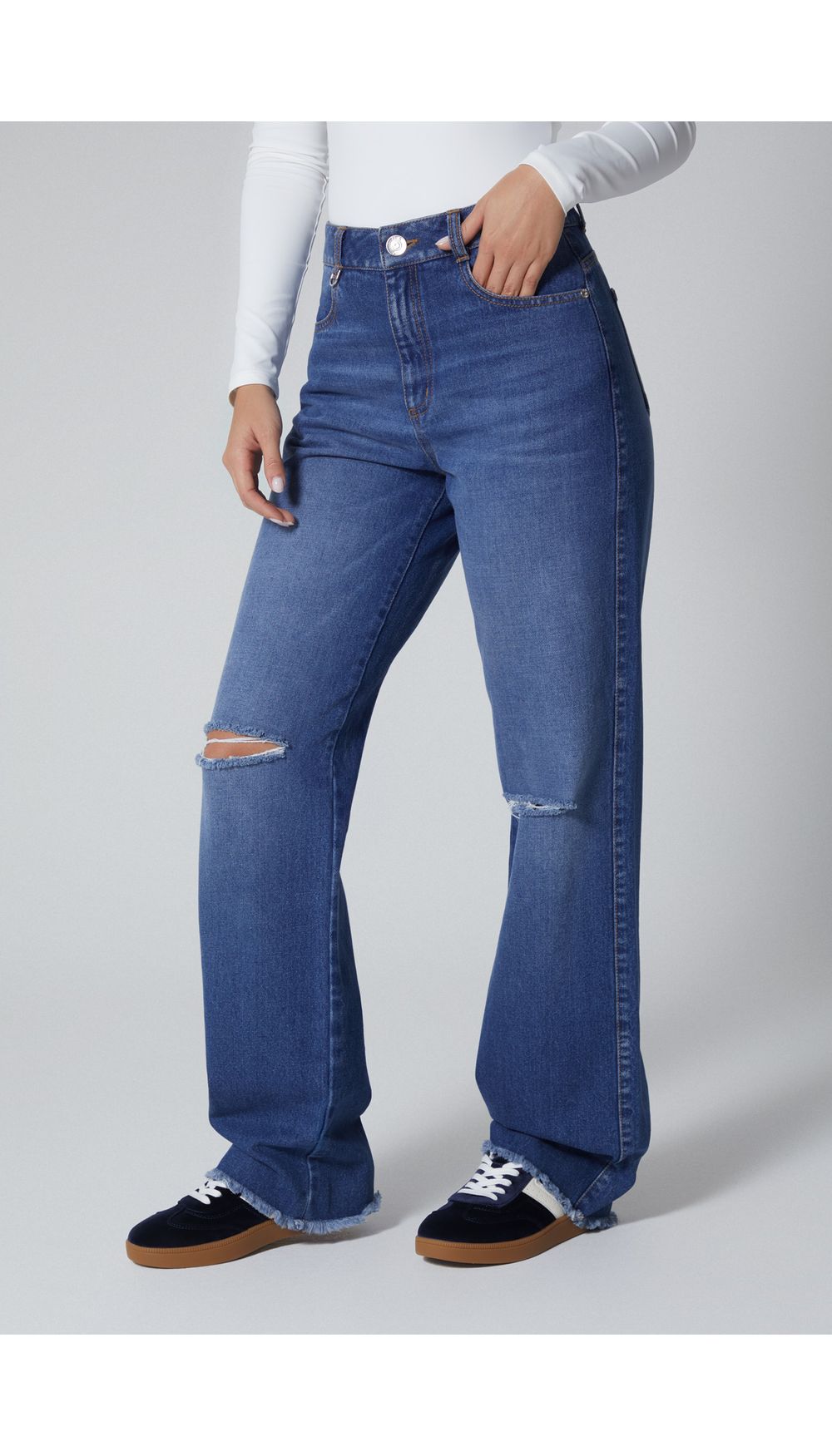 Jean para mujer  tiro alto  recto