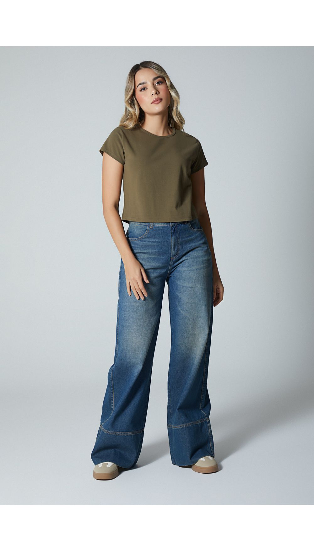 Jean para mujer  tiro alto palazo