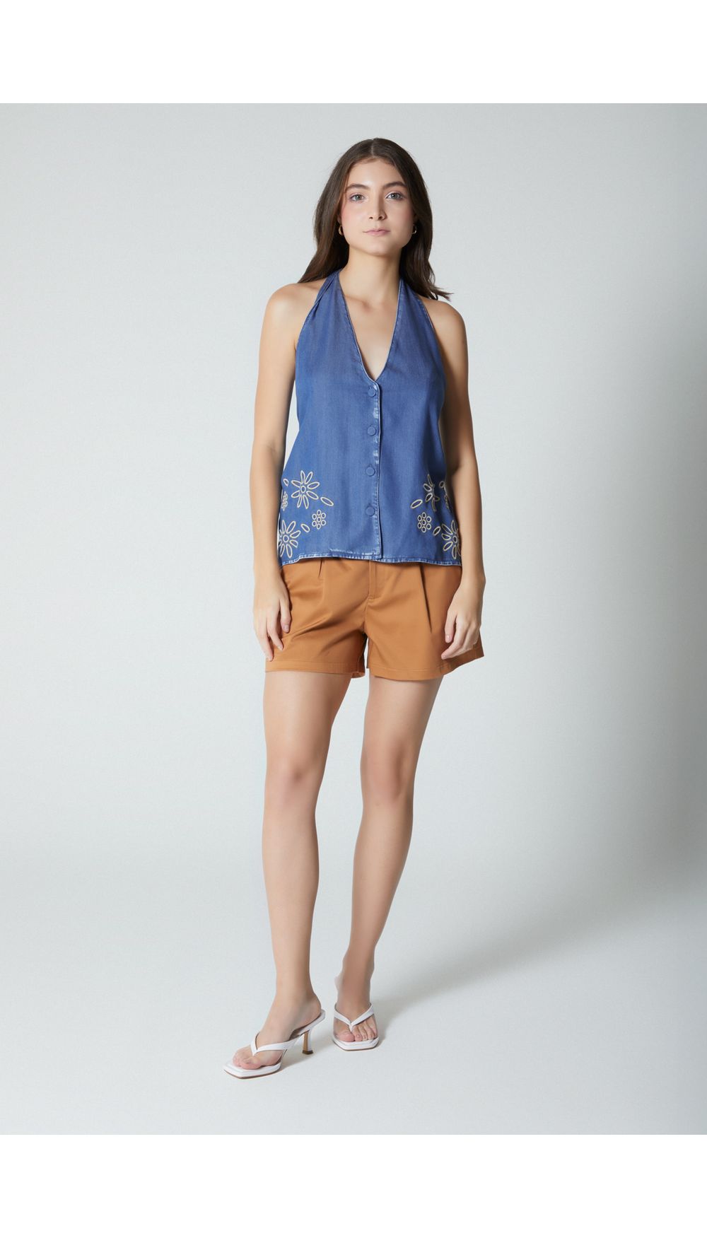 Blusa para mujer cuello halter