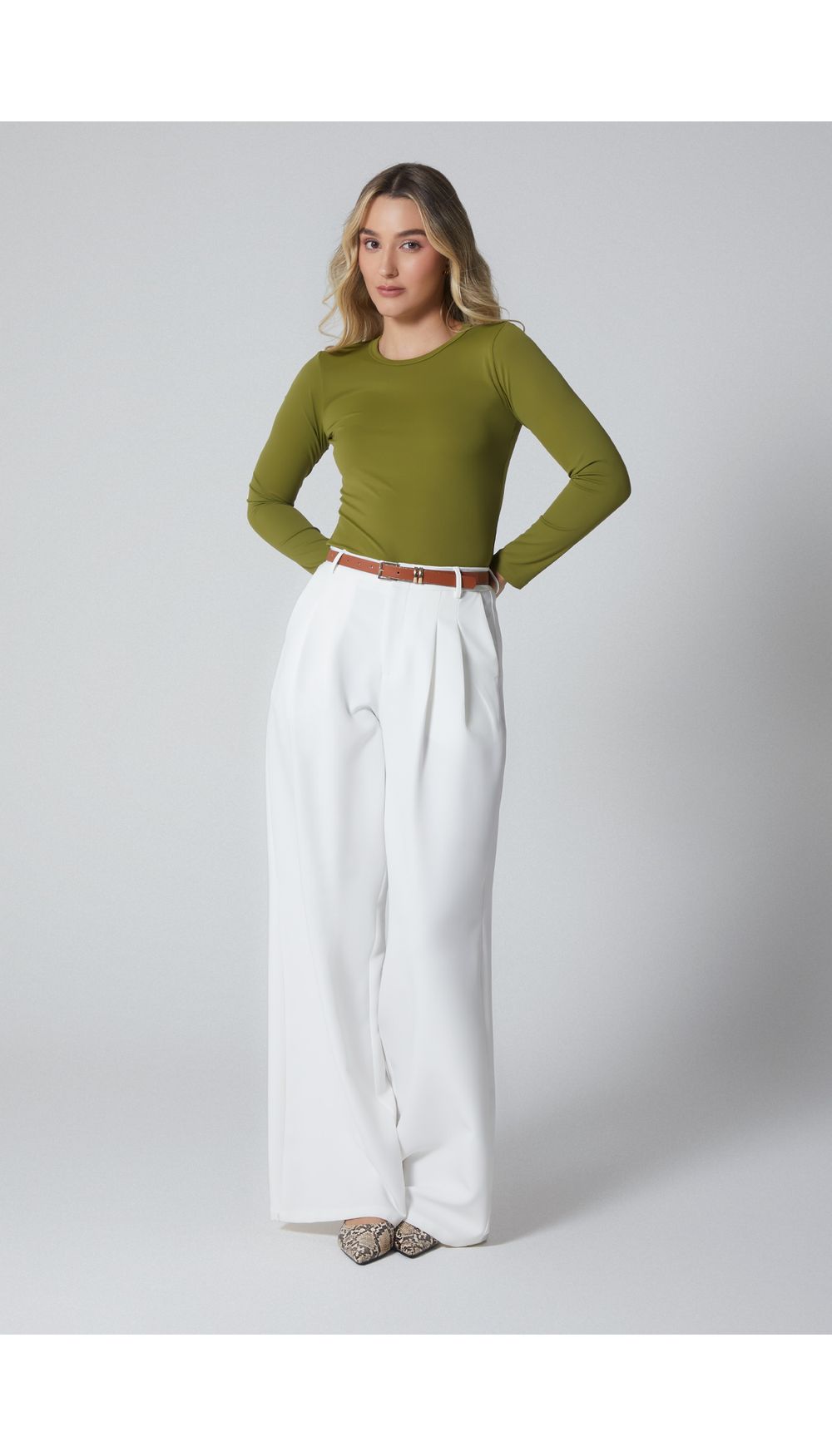 Pantalon tiro alto palazzo para mujer
