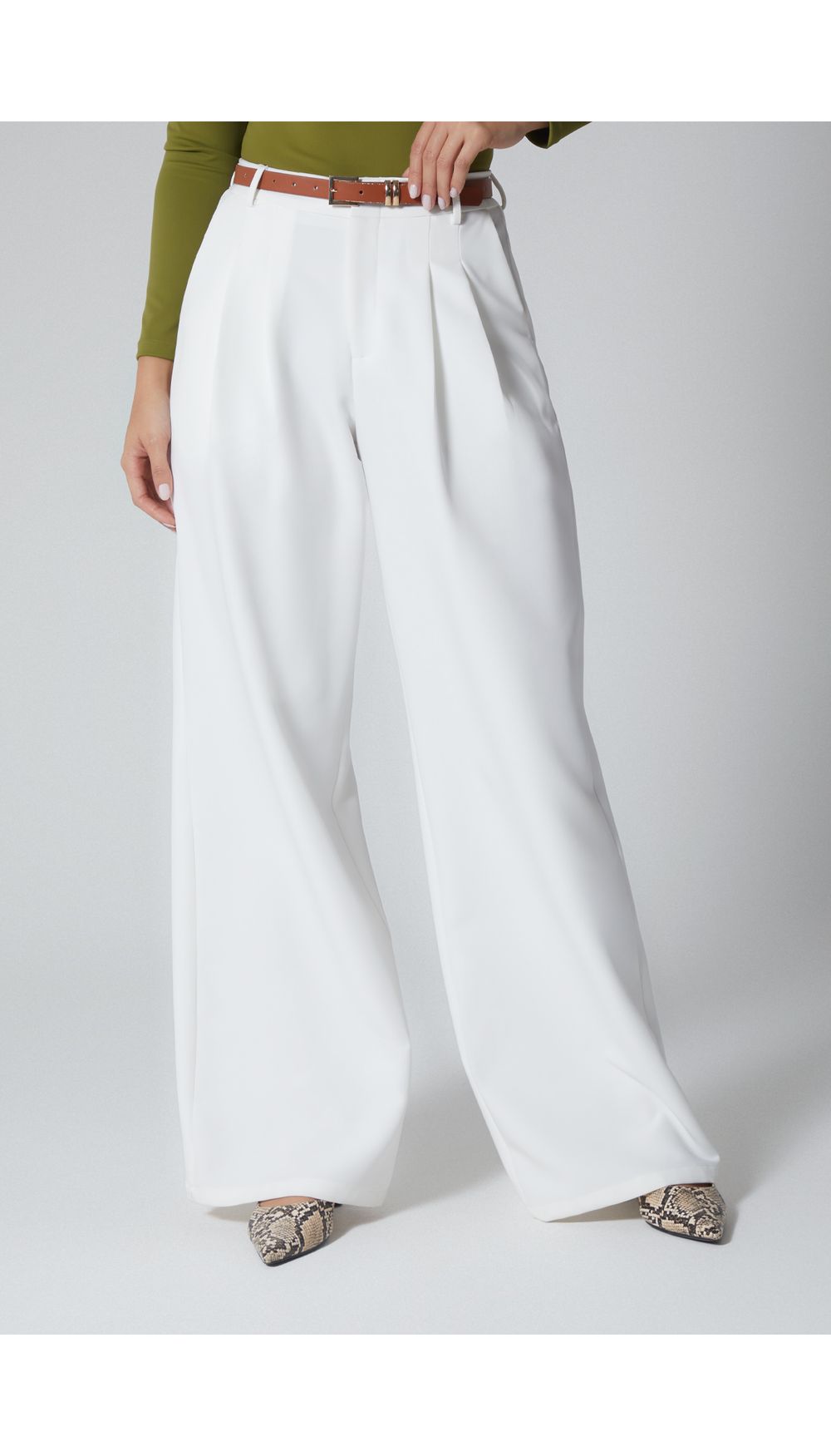 Pantalon tiro alto palazzo para mujer