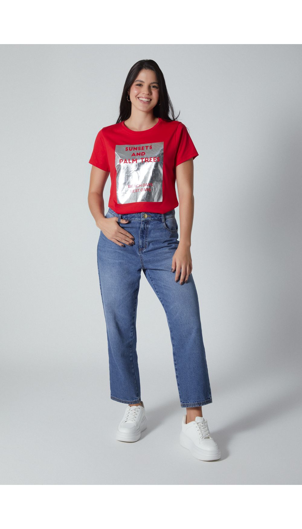 Camiseta estampada para mujer de precio gancho