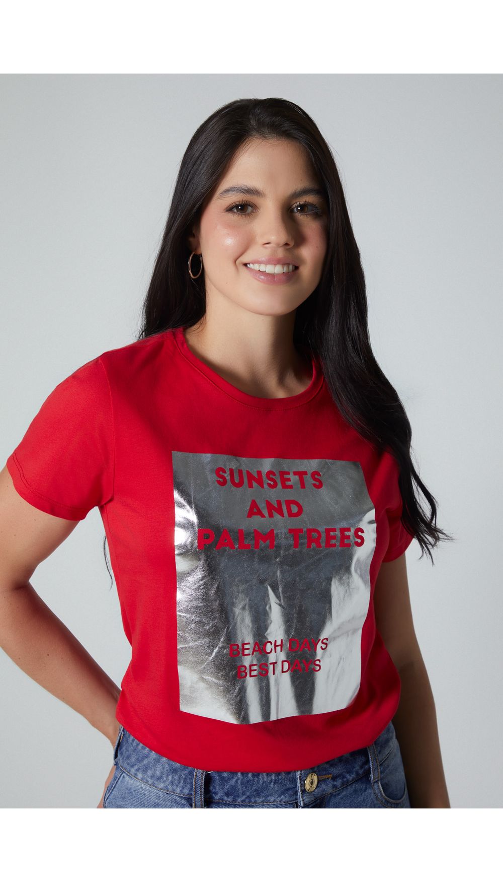 Camiseta estampada para mujer de precio gancho