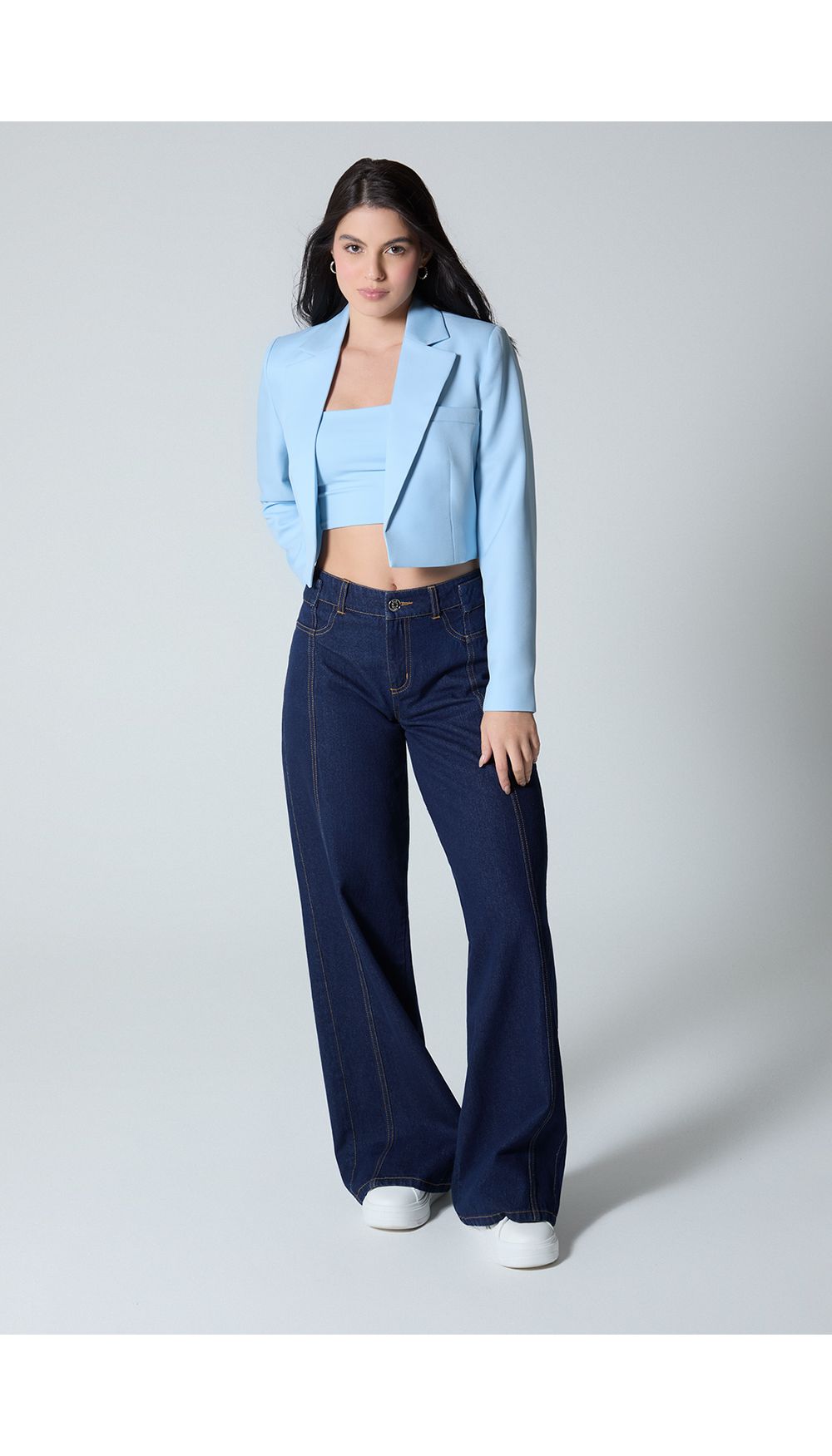 Jean para mujer  tiro bajo palazo