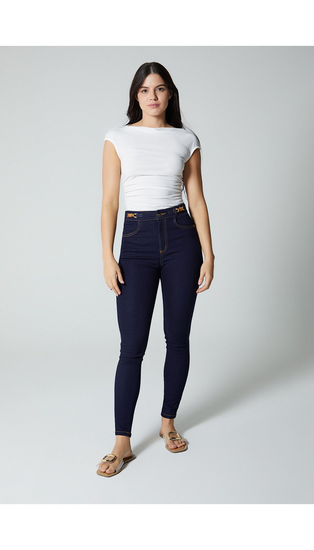 Jean para mujer tiro alto skinny