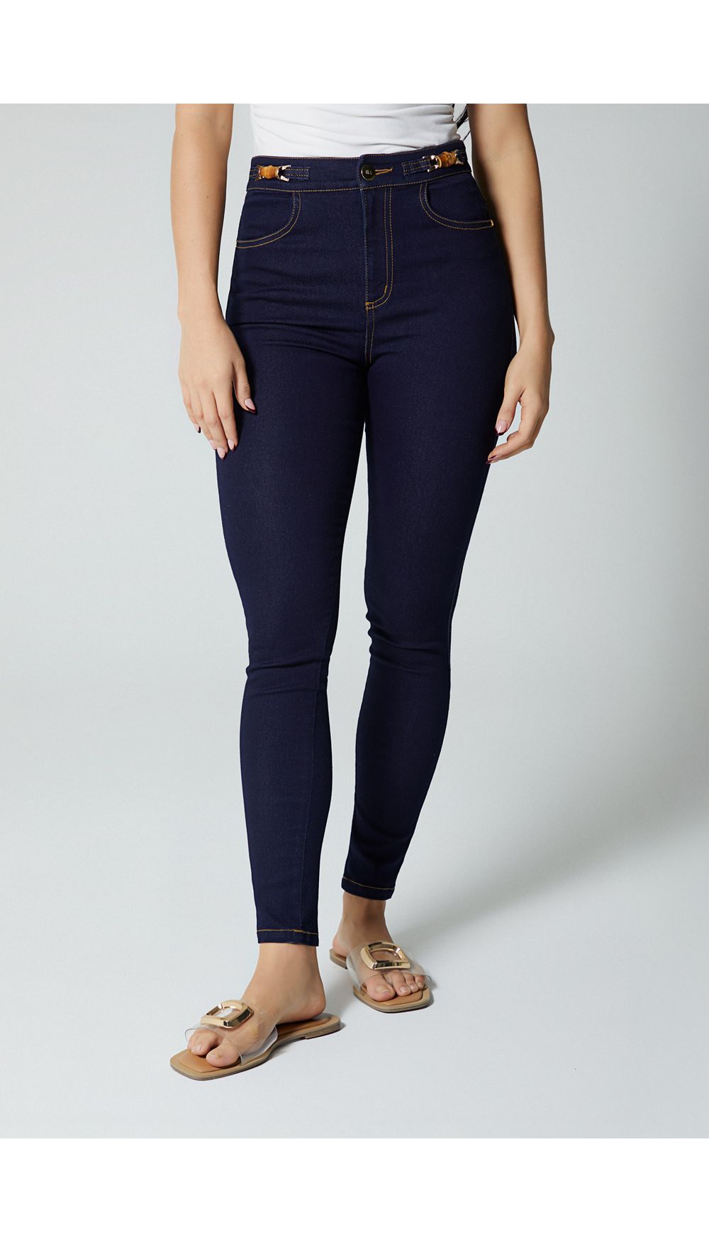 Jean para mujer tiro alto skinny