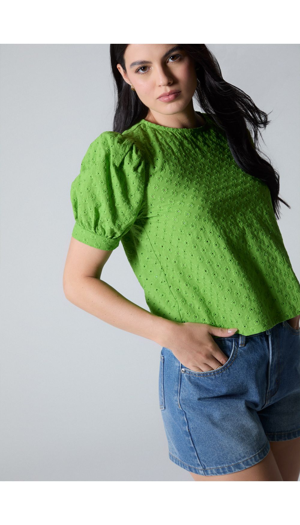 Blusa manga corta para mujer