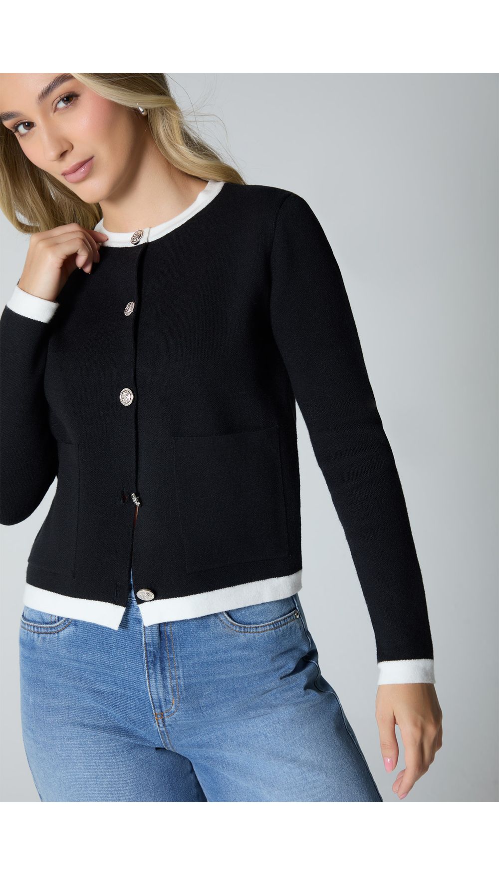 Cardigan manga larga para mujer