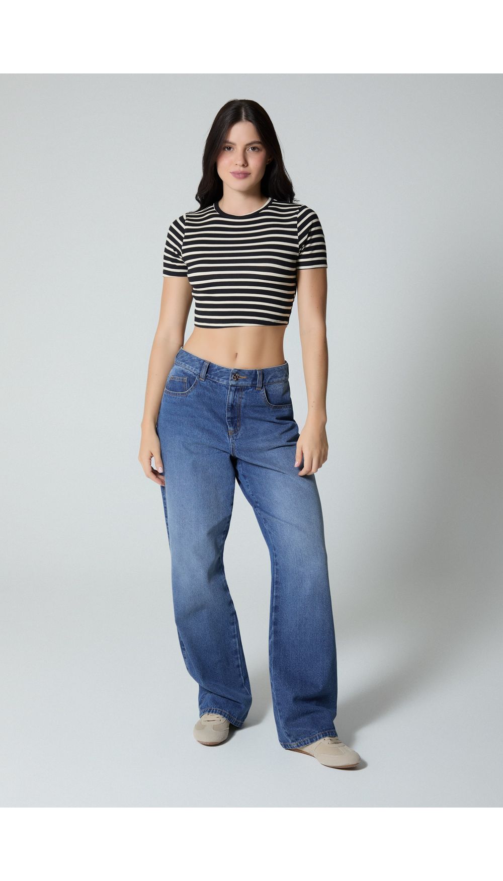 Blusa basica crop para mujer