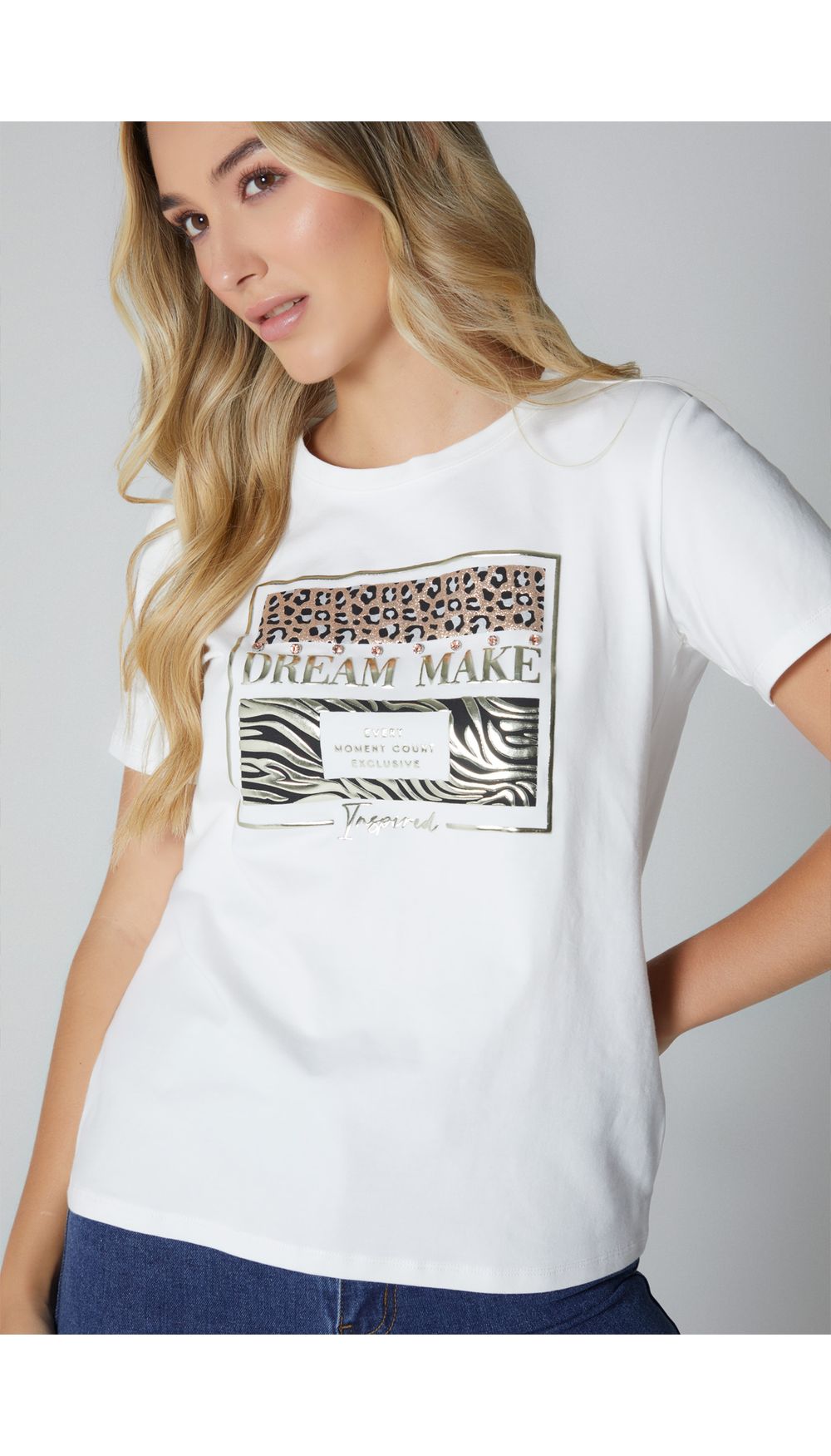 Camiseta estampada para mujer manga corta