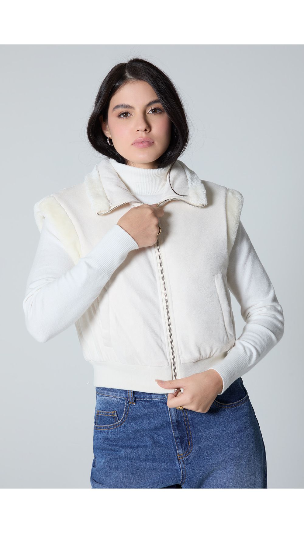 Chaleco manga sisa para mujer