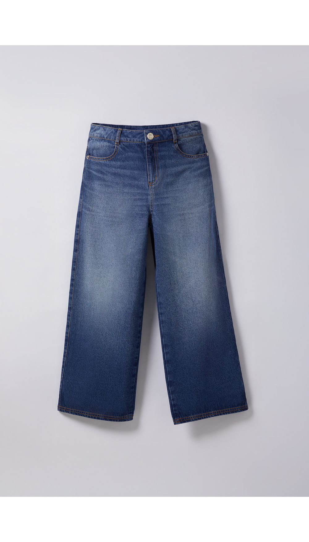 Jean para girl tiro medio recto