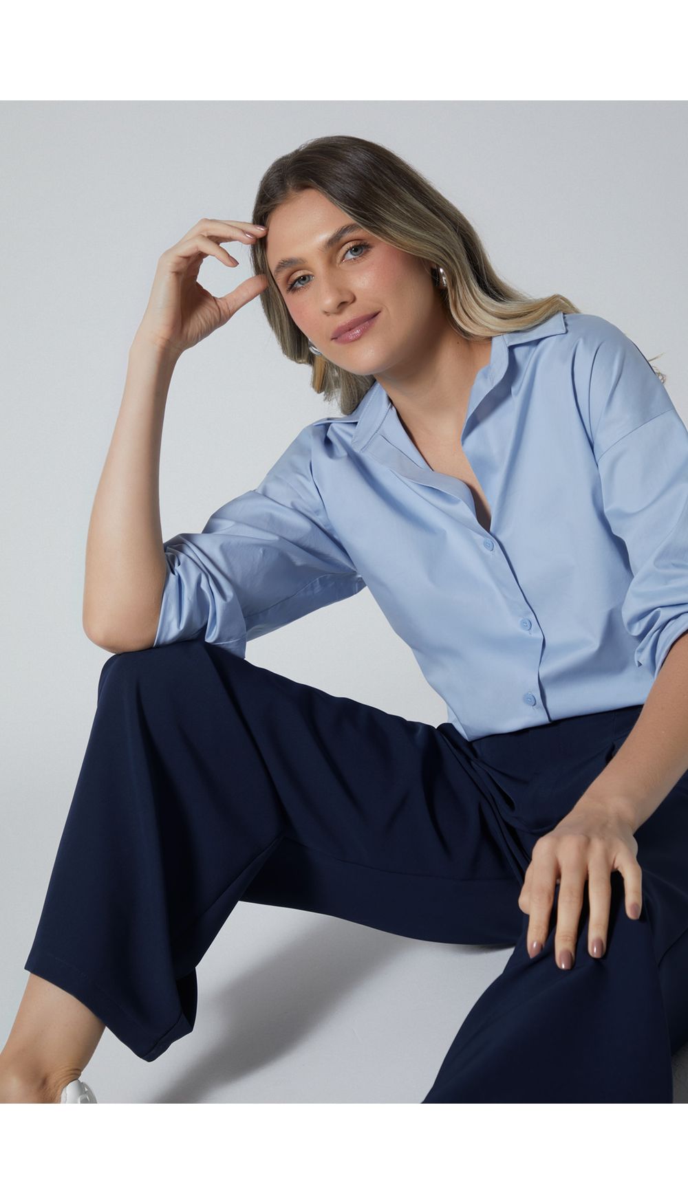 Bluson camisero manga tres cuartos para mujer