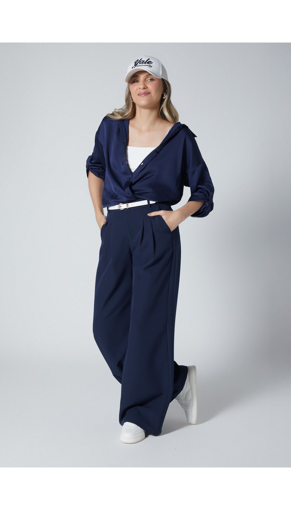 Bluson camisero para dama manga tres cuartos