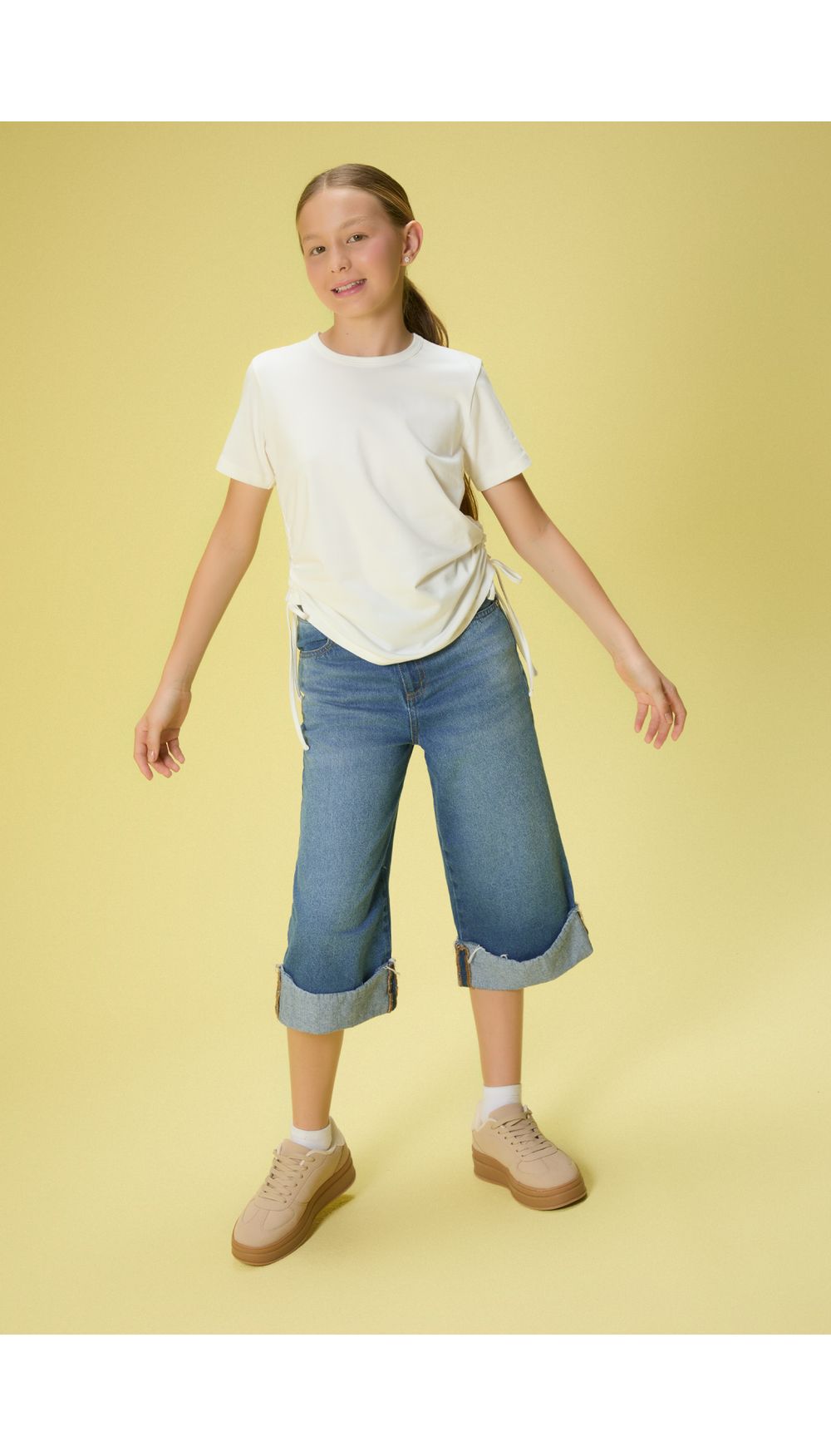 Camiseta con ruche para girl