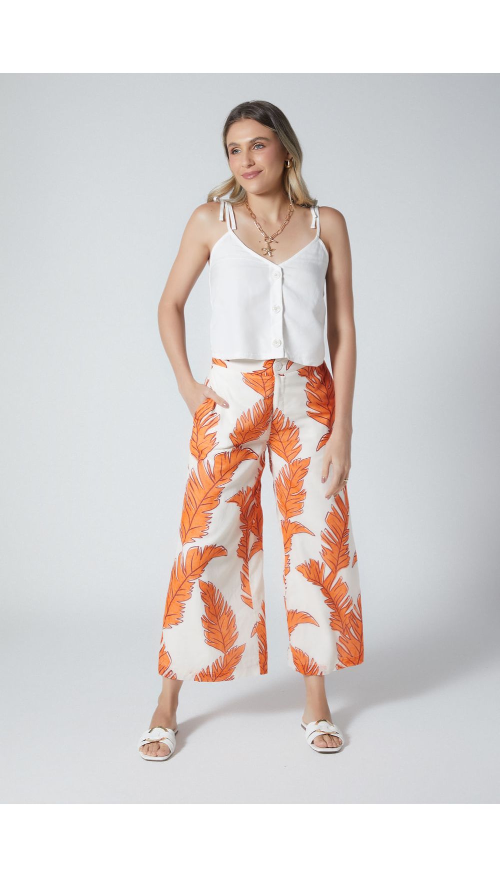 Pantalon culotte estampado para mujer