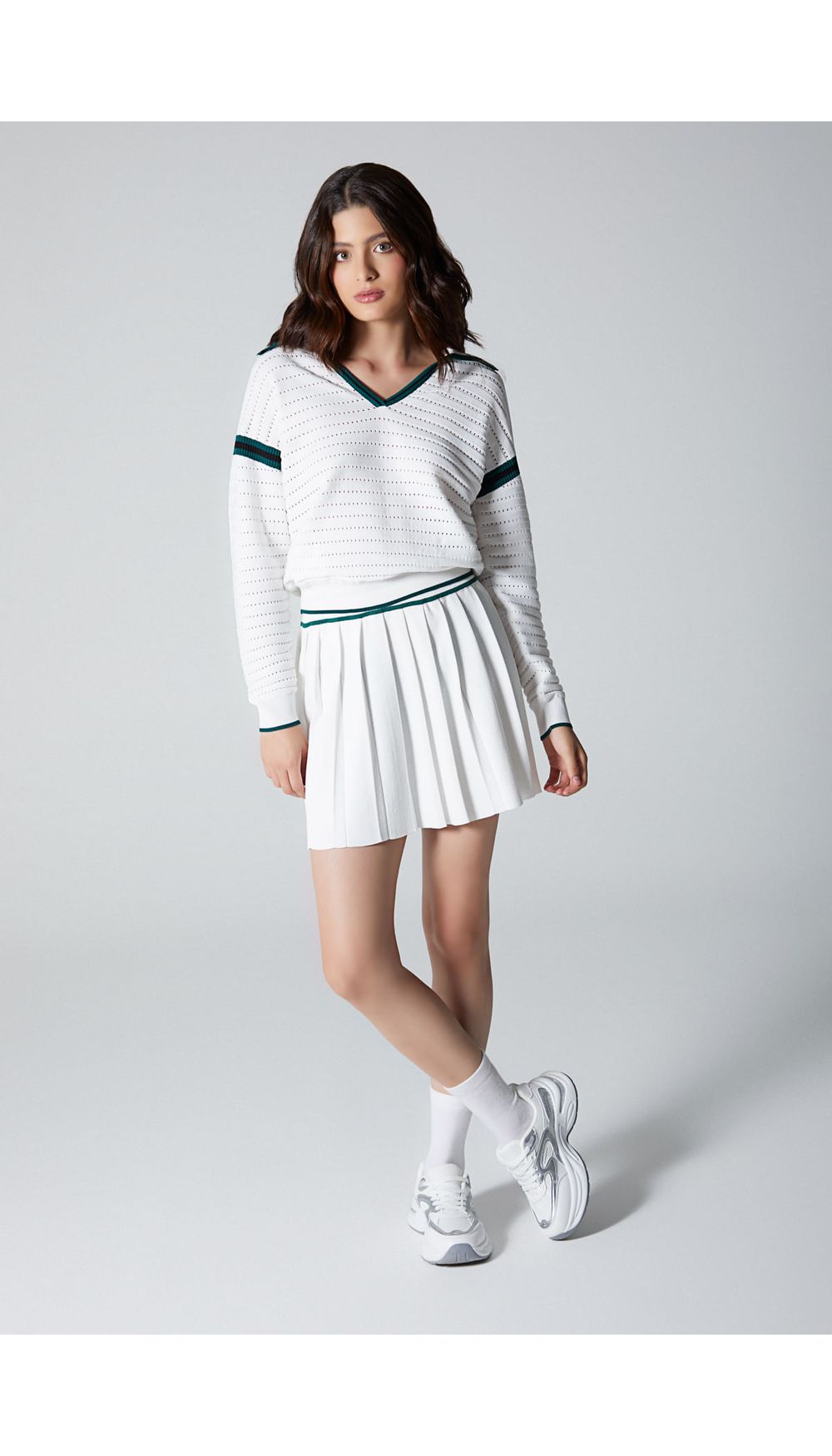 Blusa manga larga tejida para mujer