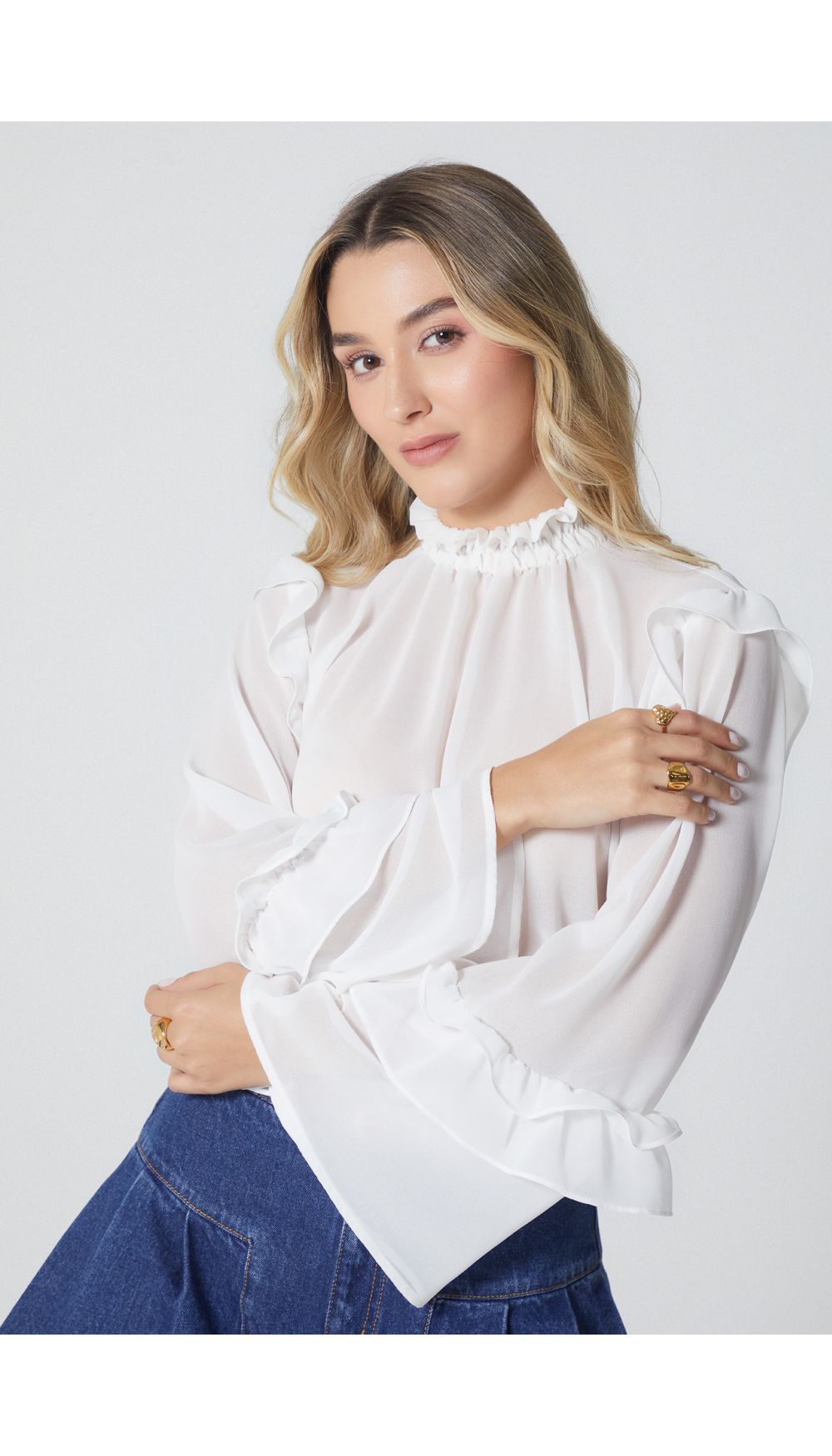 Blusa manga larga para mujer