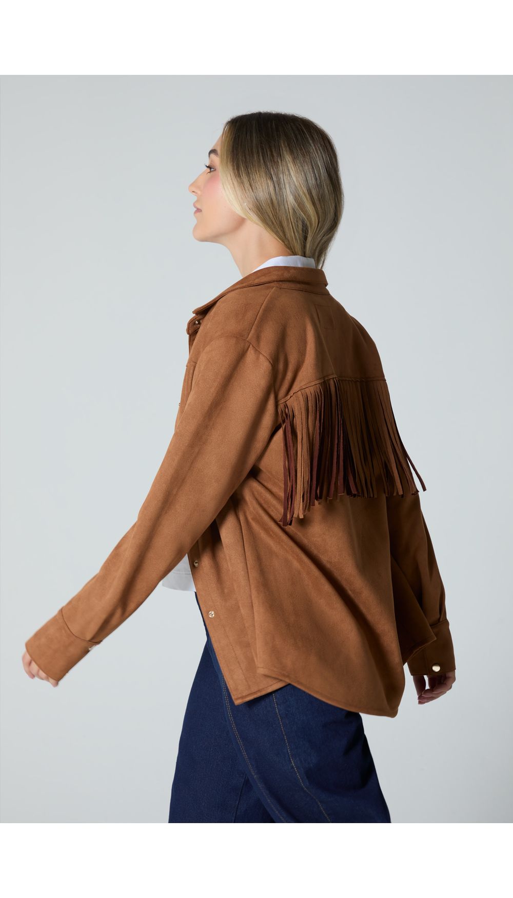 Sobrecamisa manga larga para mujer