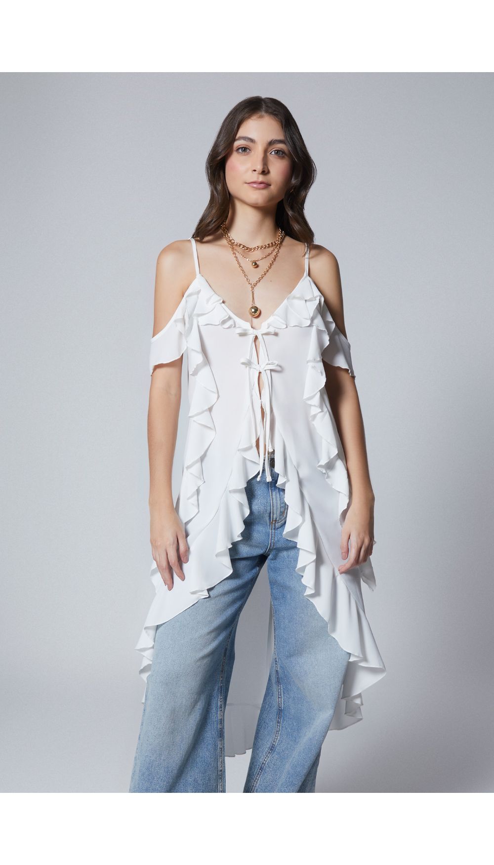 Bluson de tiras con boleros para mujer