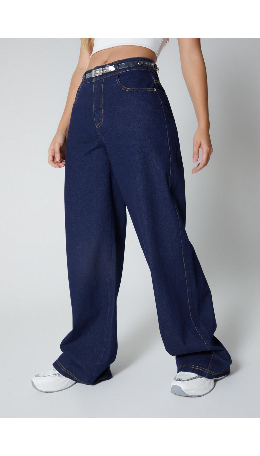 Jean para mujer  tiro alto palazo