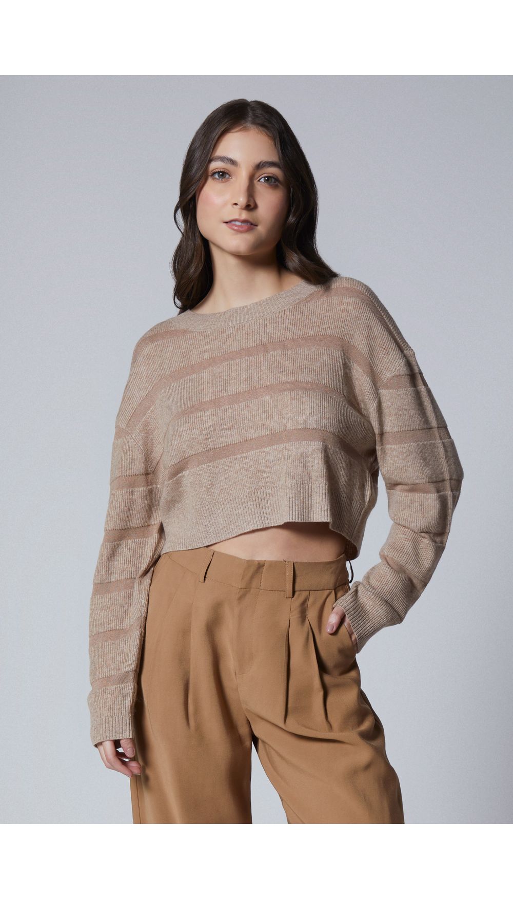 Buso tejido crop para mujer
