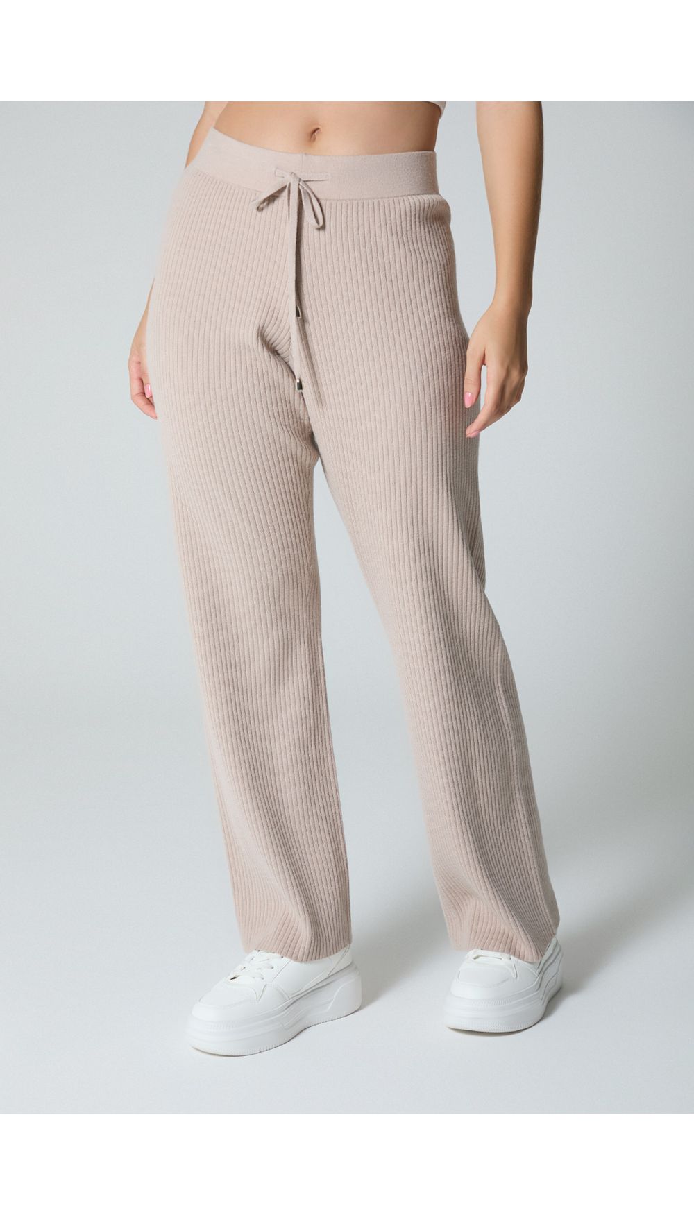 Pantalon tiro alto tejido para mujer