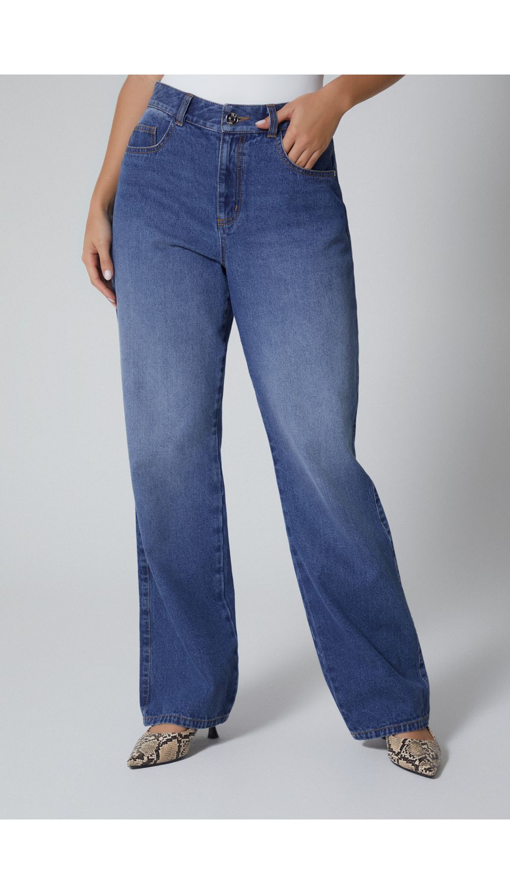 Jean para mujer  tiro medio recto vintage