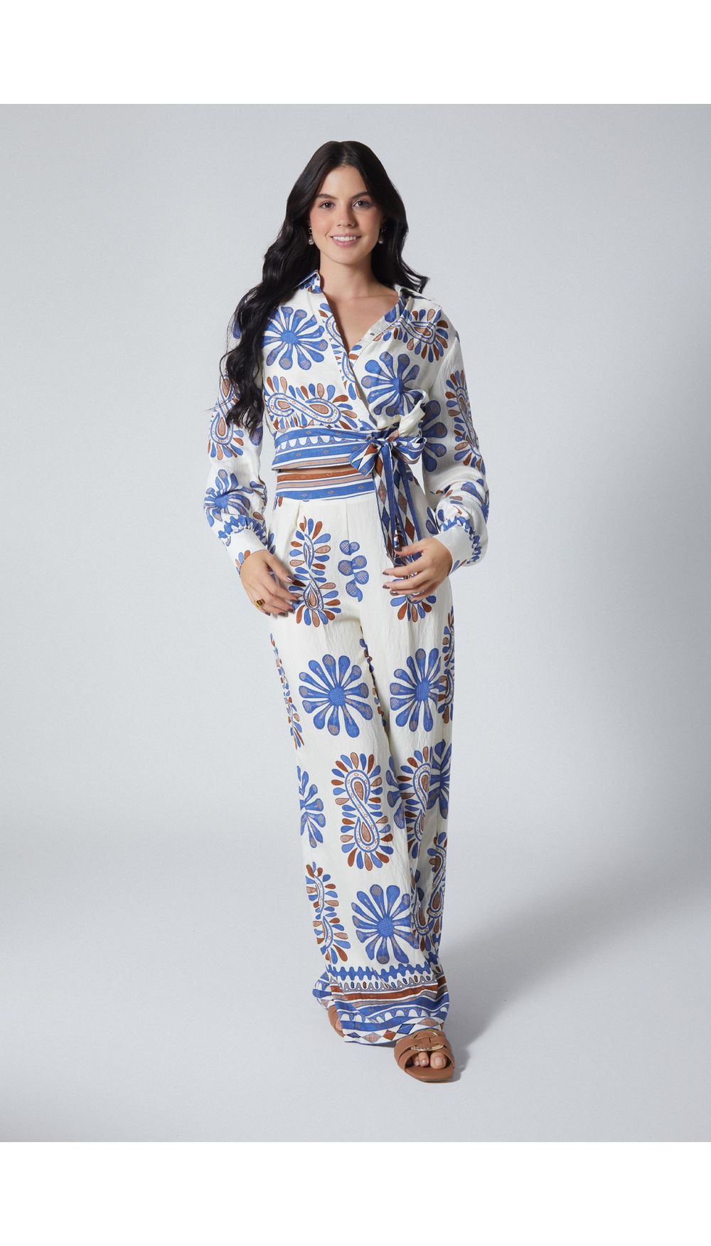 Pantalon palazzo tiro alto para mujer