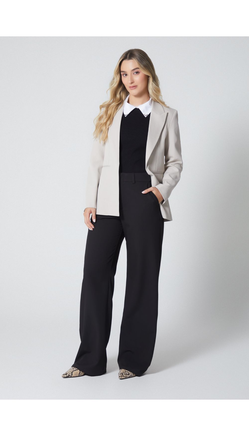 Blazer manga larga oversize para mujer
