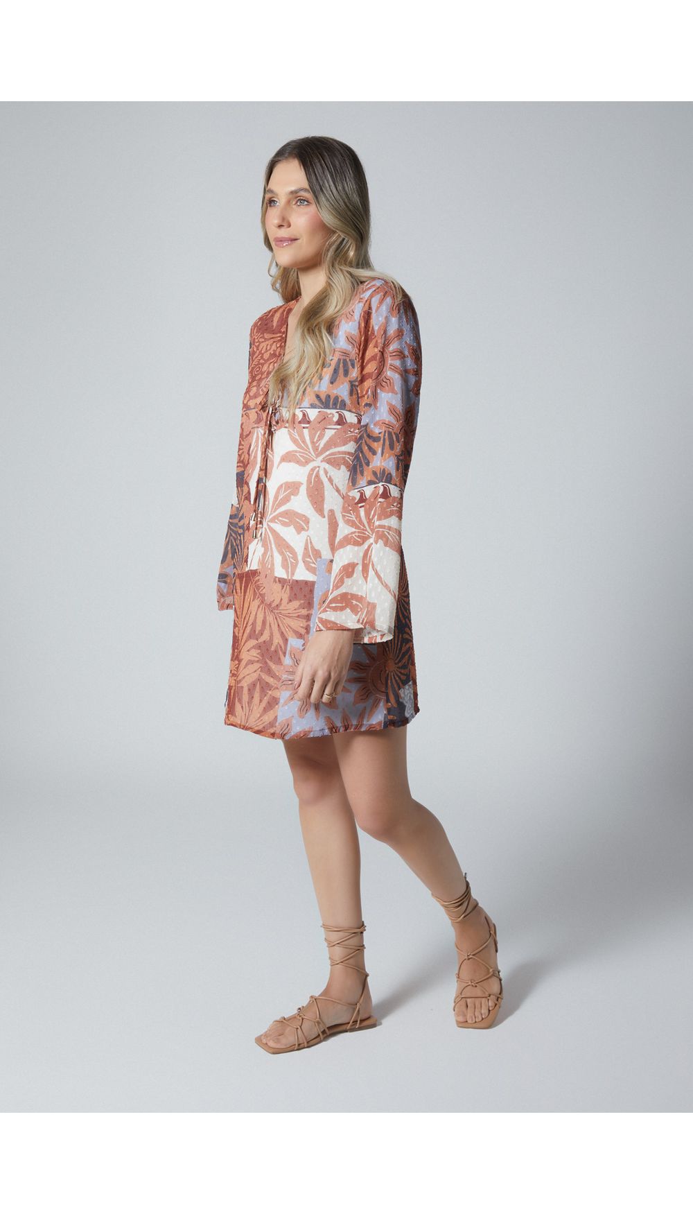 Vestido corto para mujer manga larga
