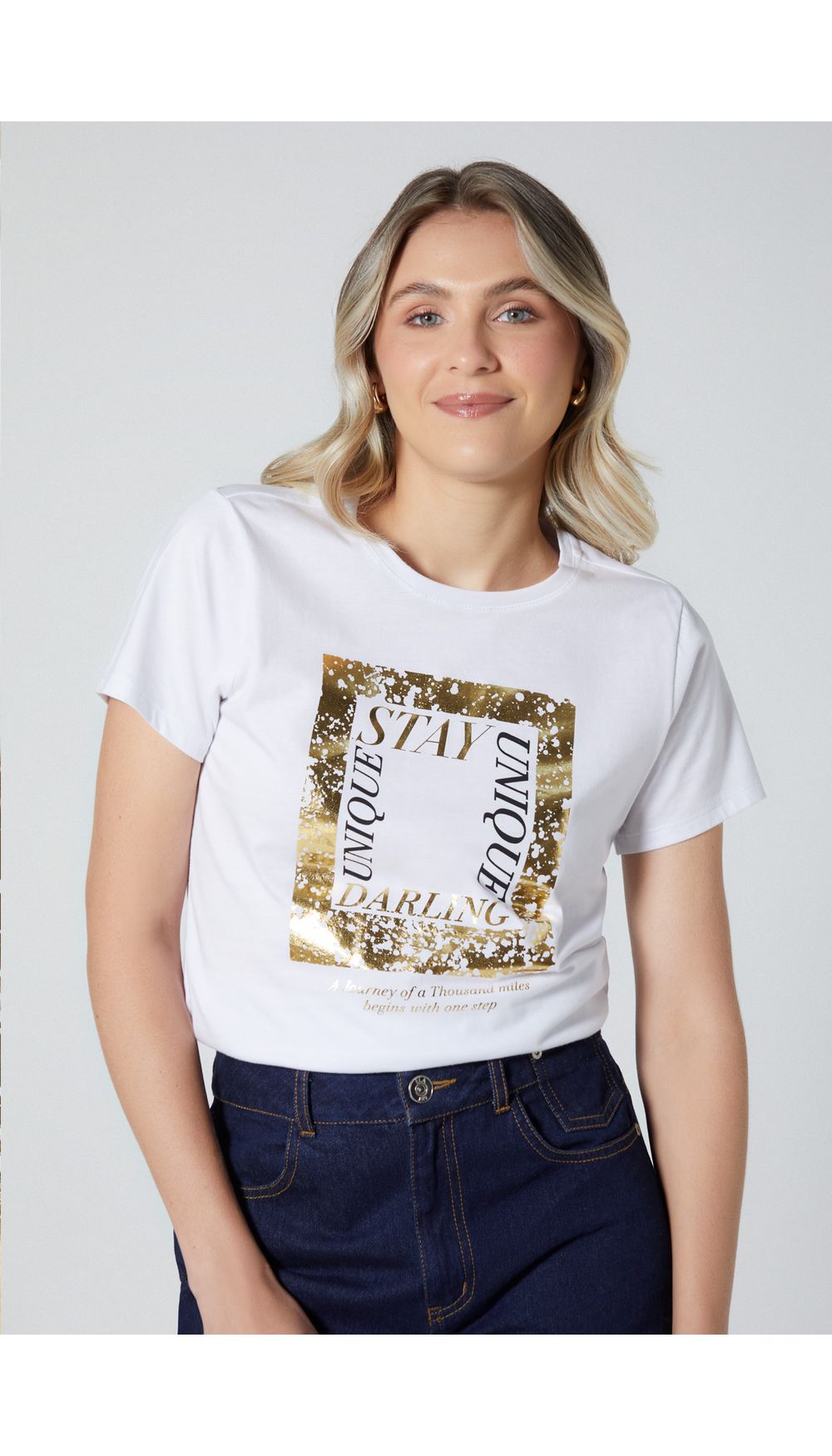 Camiseta estampada para mujer de precio gancho