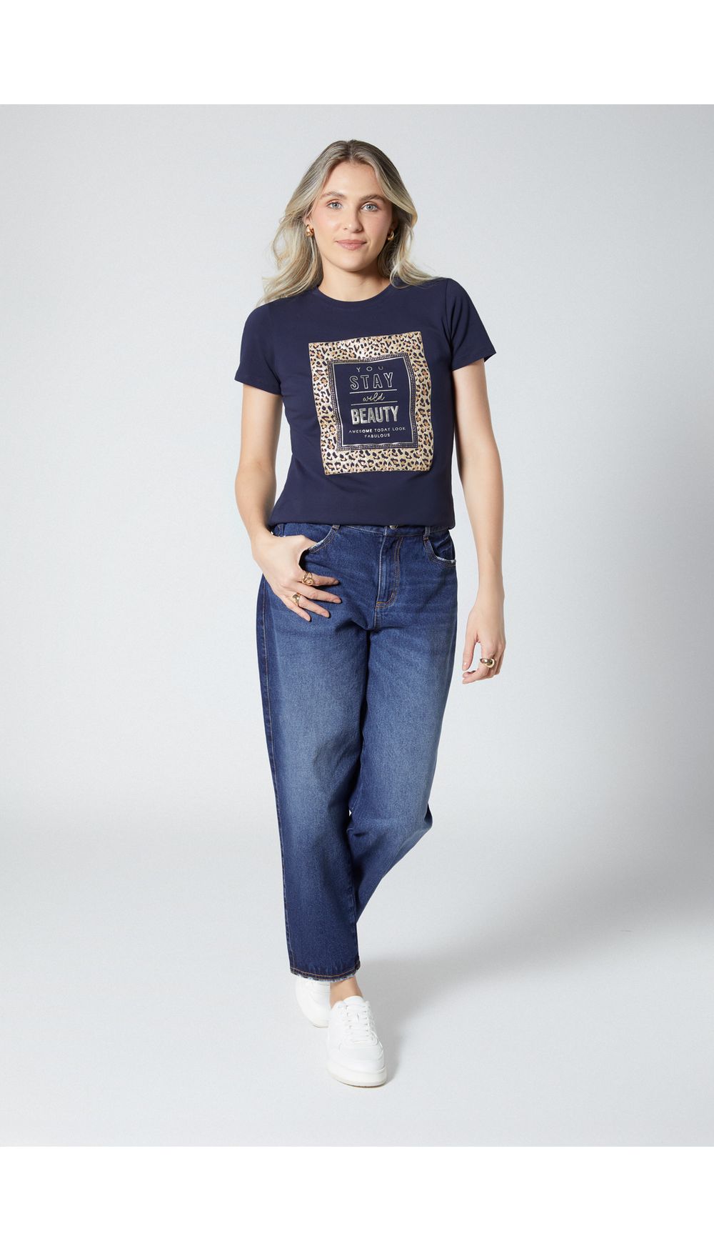 Jean para mujer tiro medio mom fit