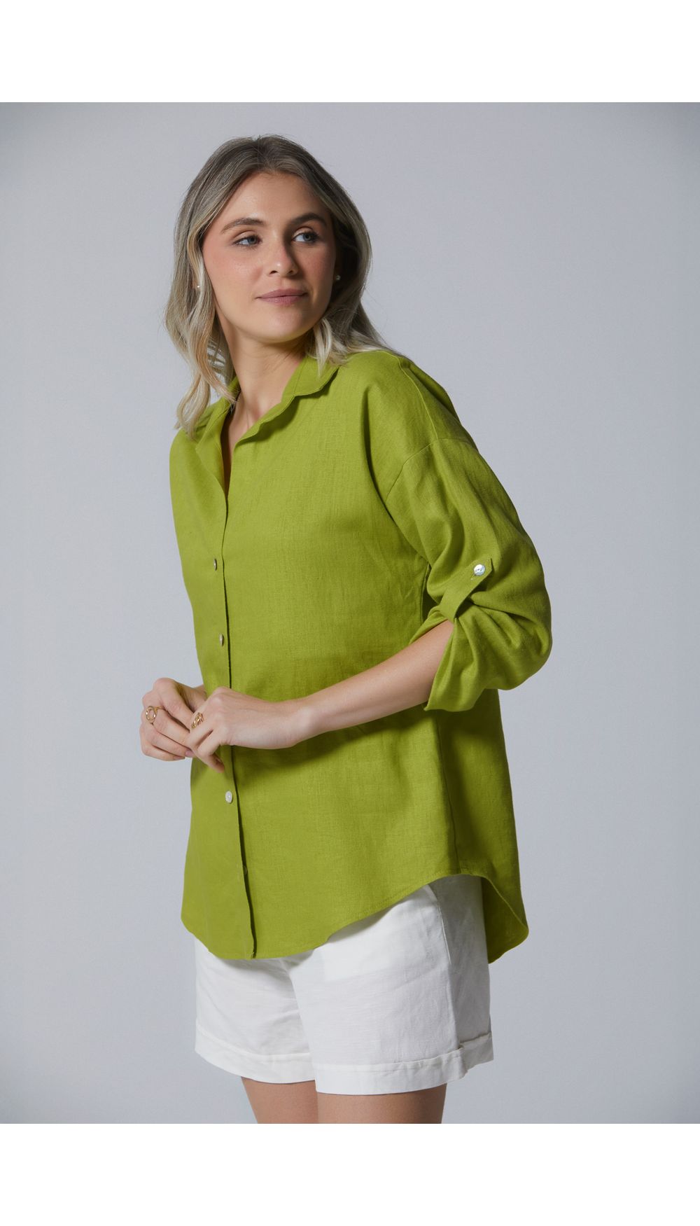 Bluson camisero manga tres cuartos para mujer