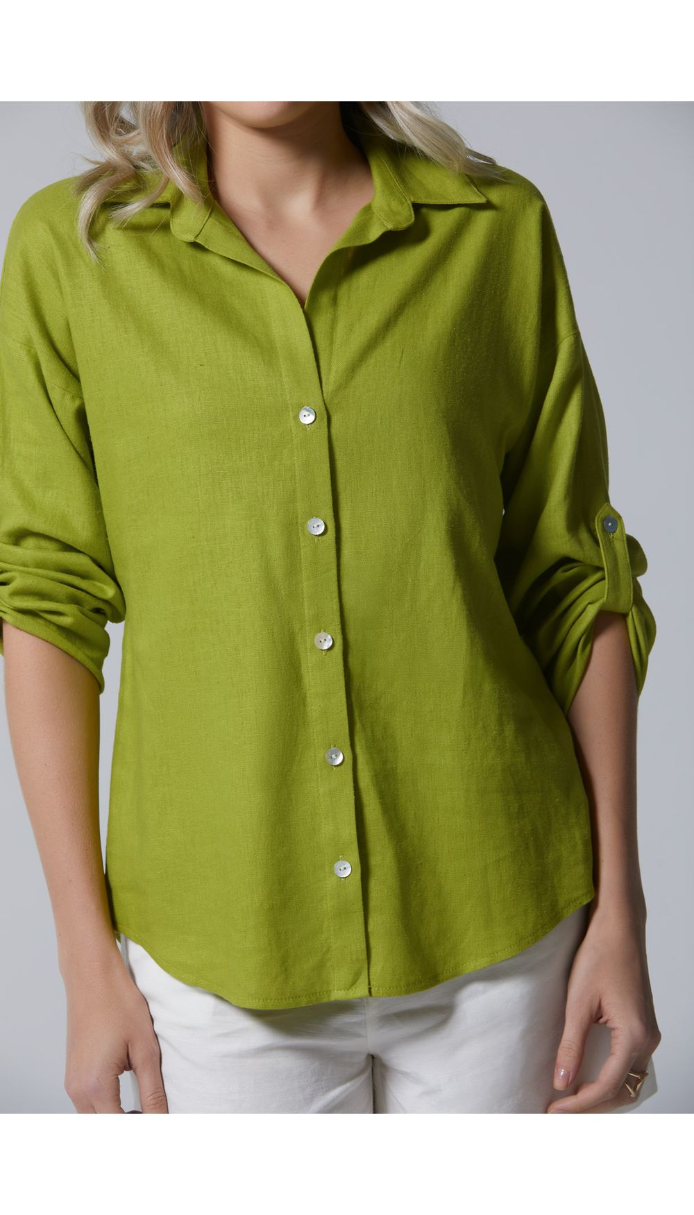 Bluson camisero manga tres cuartos para mujer