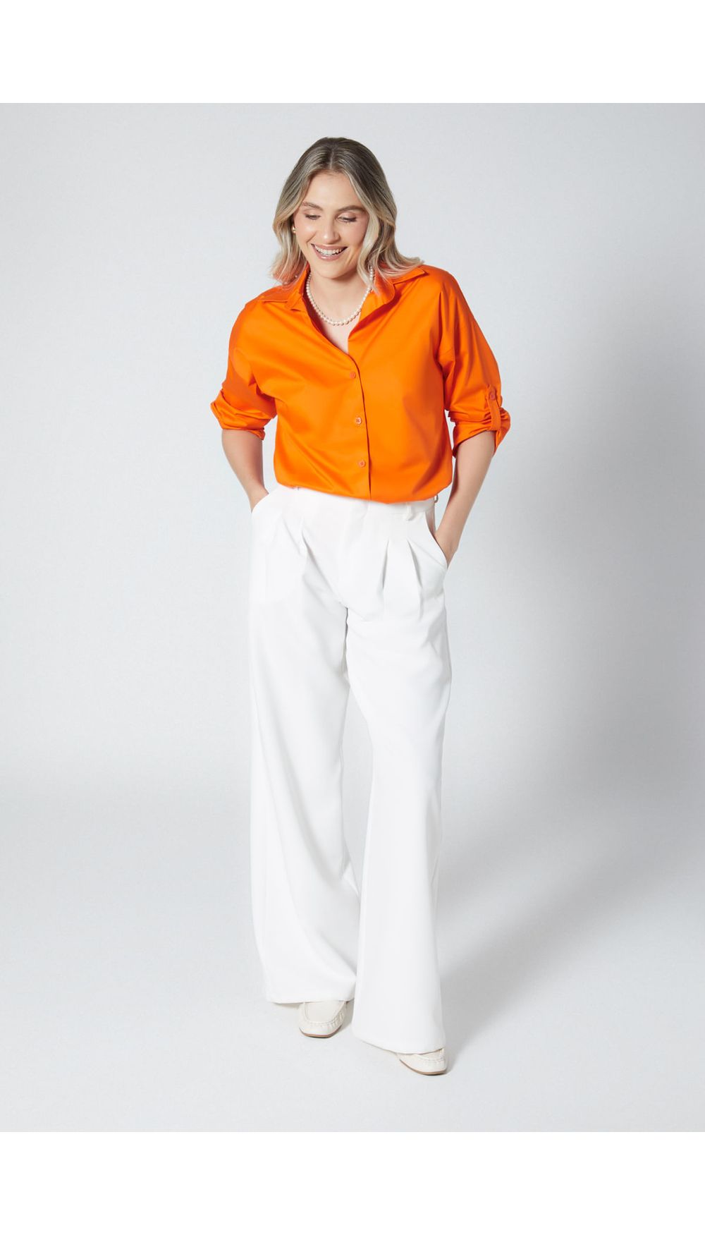 Bluson camisero manga tres cuartos para mujer