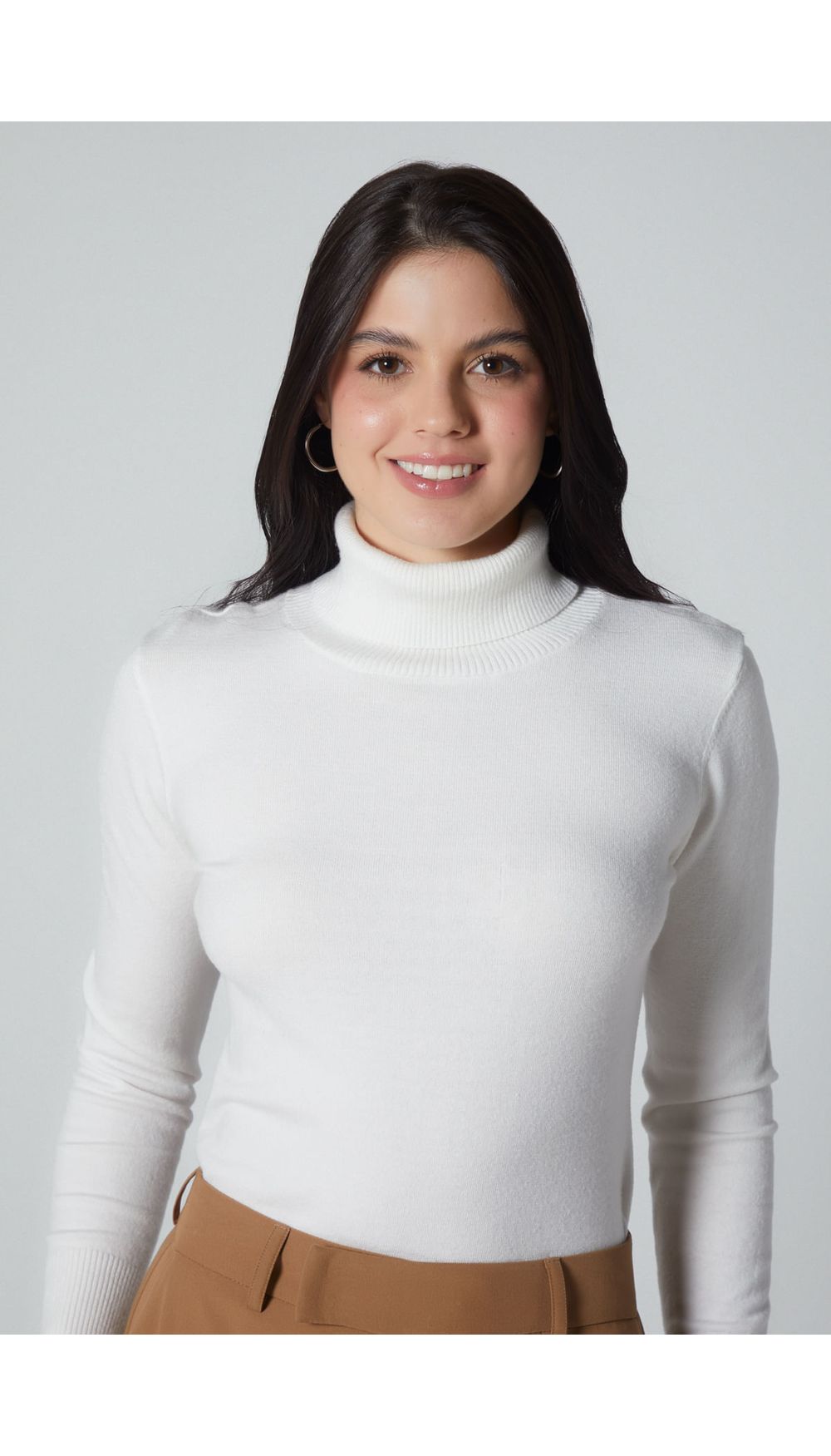Buso tejido cuello tortuga para mujer