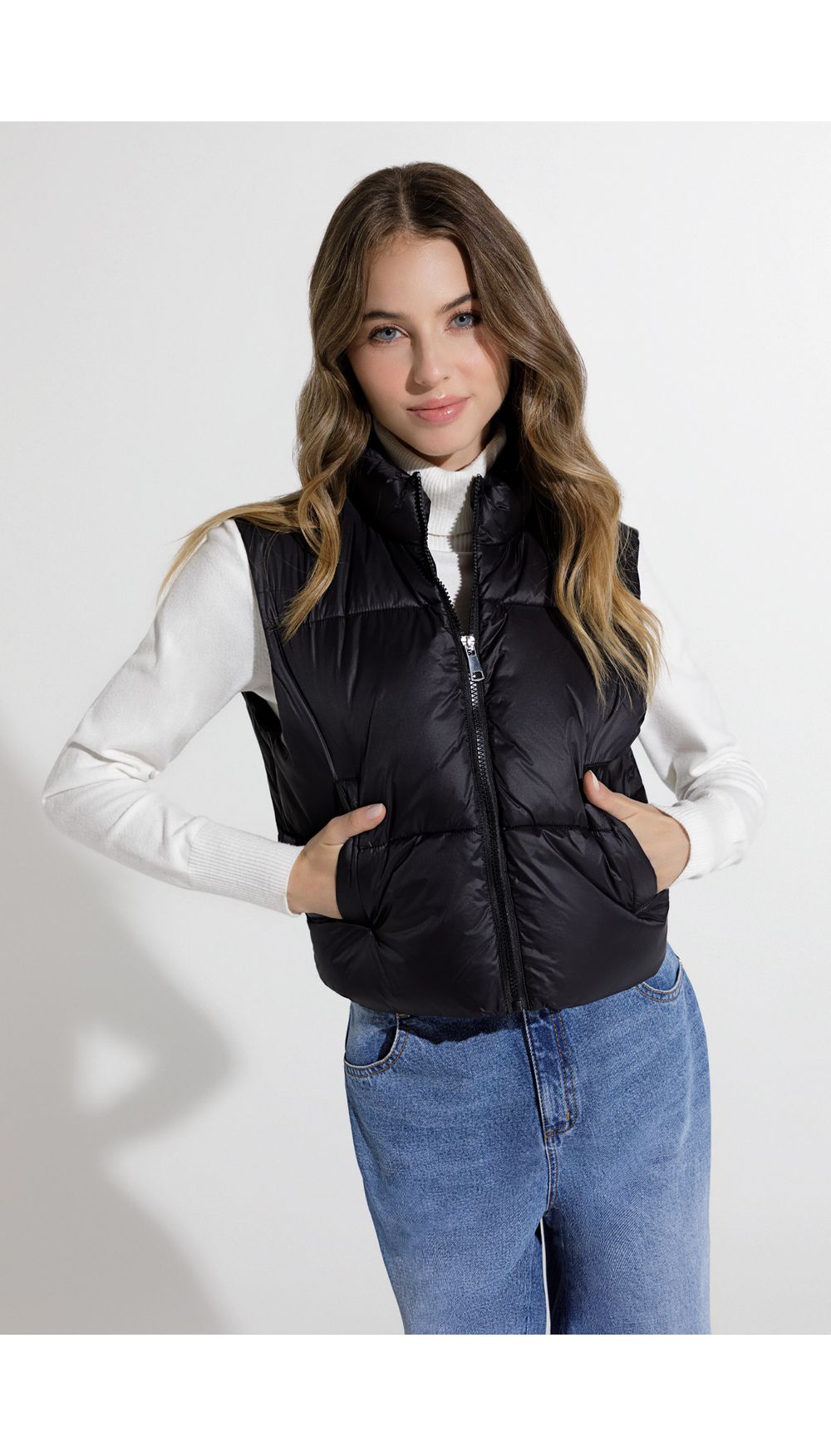 Buso tejido cuello tortuga para mujer