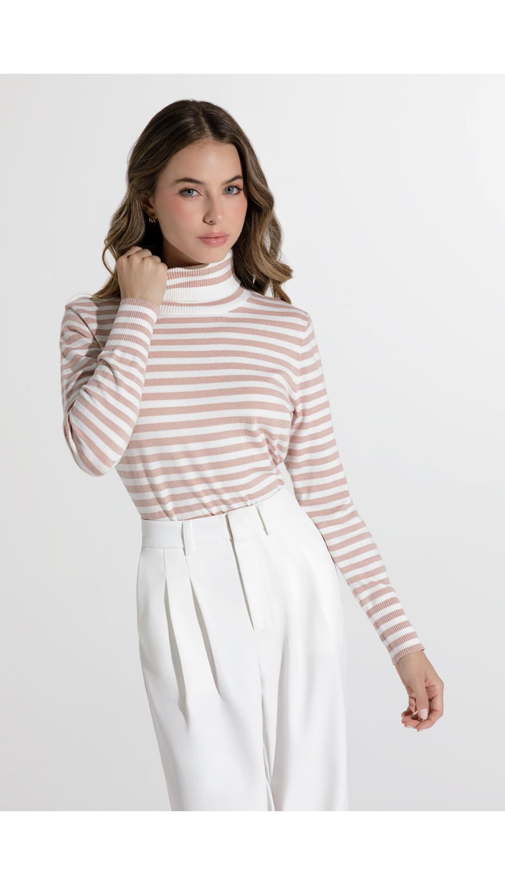 Buso tejido cuello tortuga para mujer