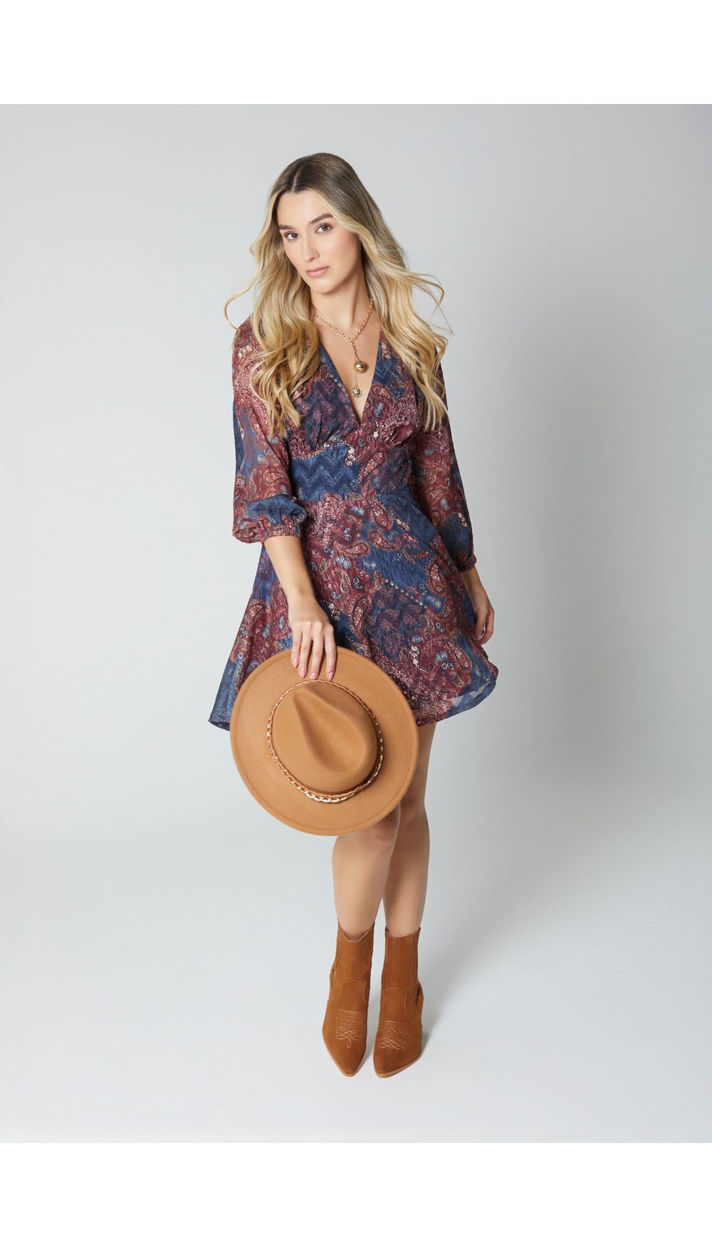 Vestido corto estampado para mujer