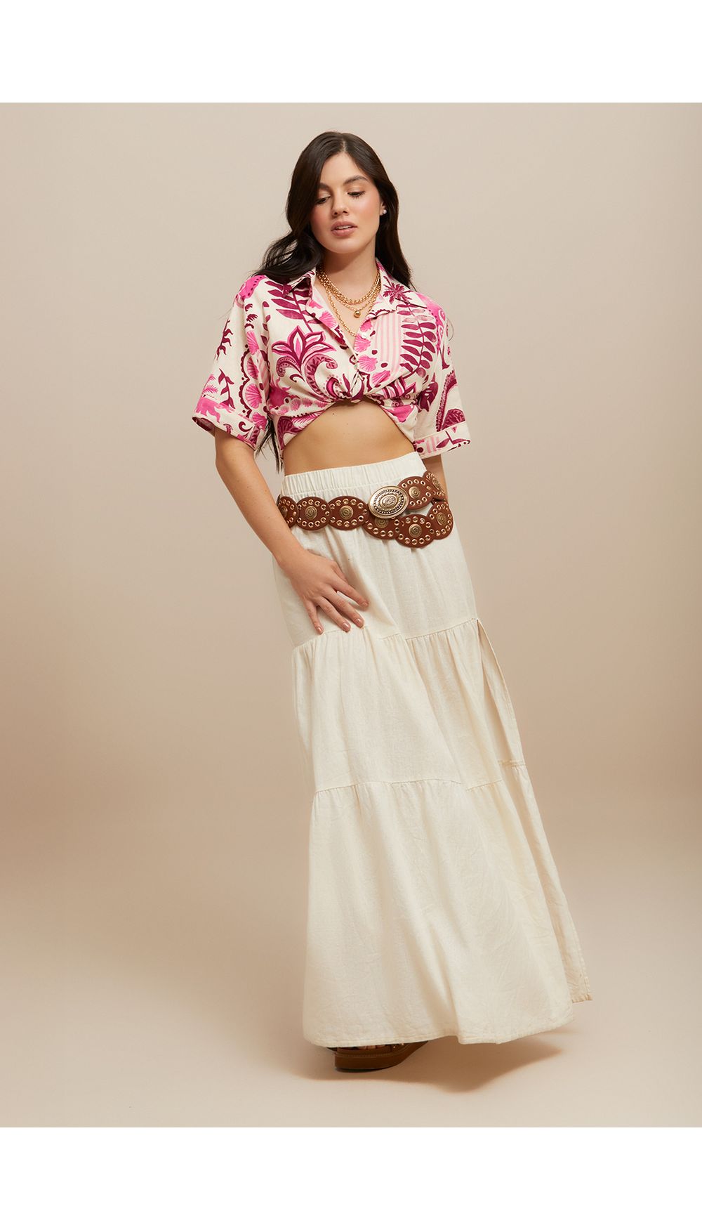 Blusa camisera boxy para mujer